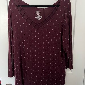 Maurices Deep Burgundy Top